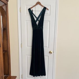 Revelry Dylan Velvet Dress Emerald